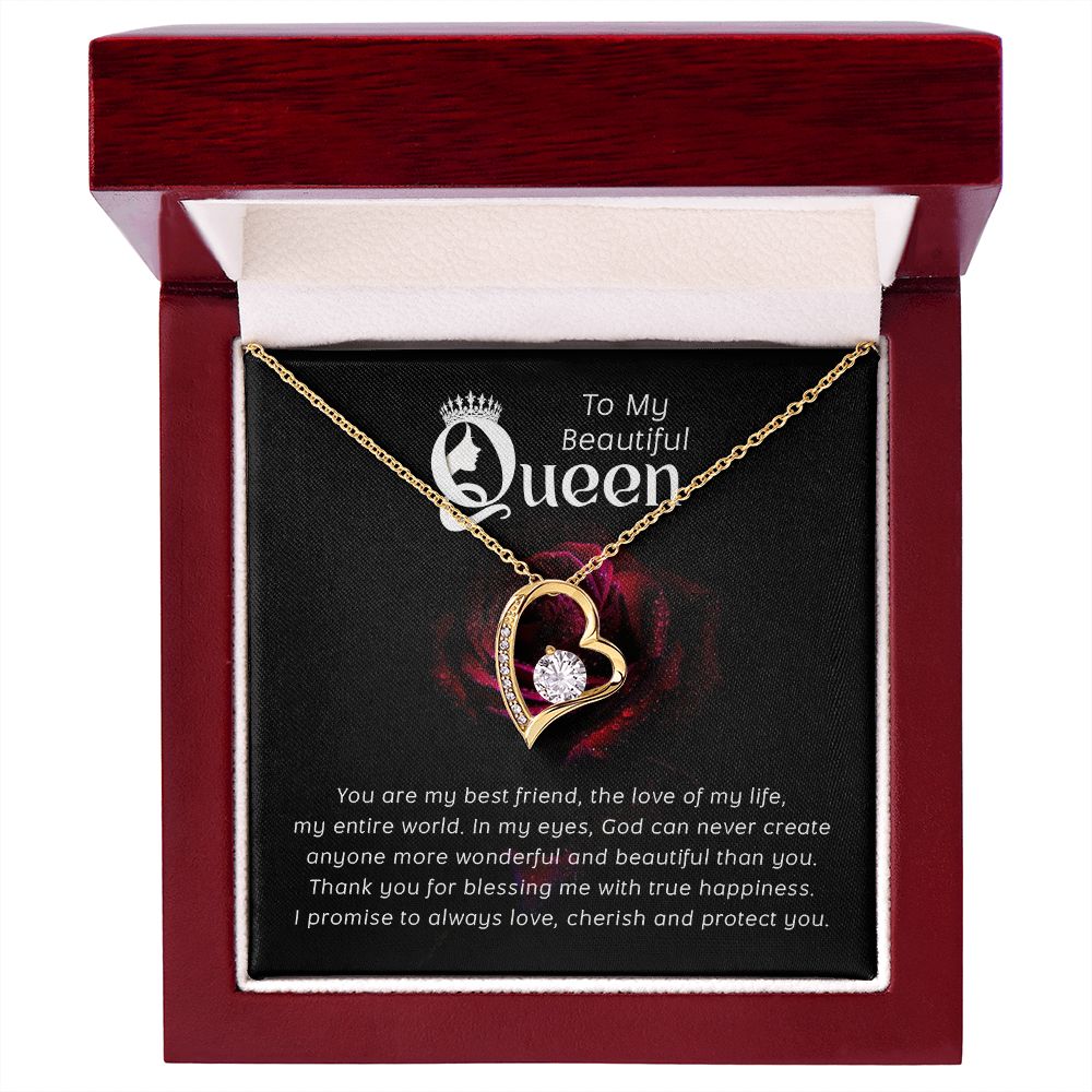 To My Beautiful Queen You Are My Best Friend Forever Necklace w Message Card-Express Your Love Gifts