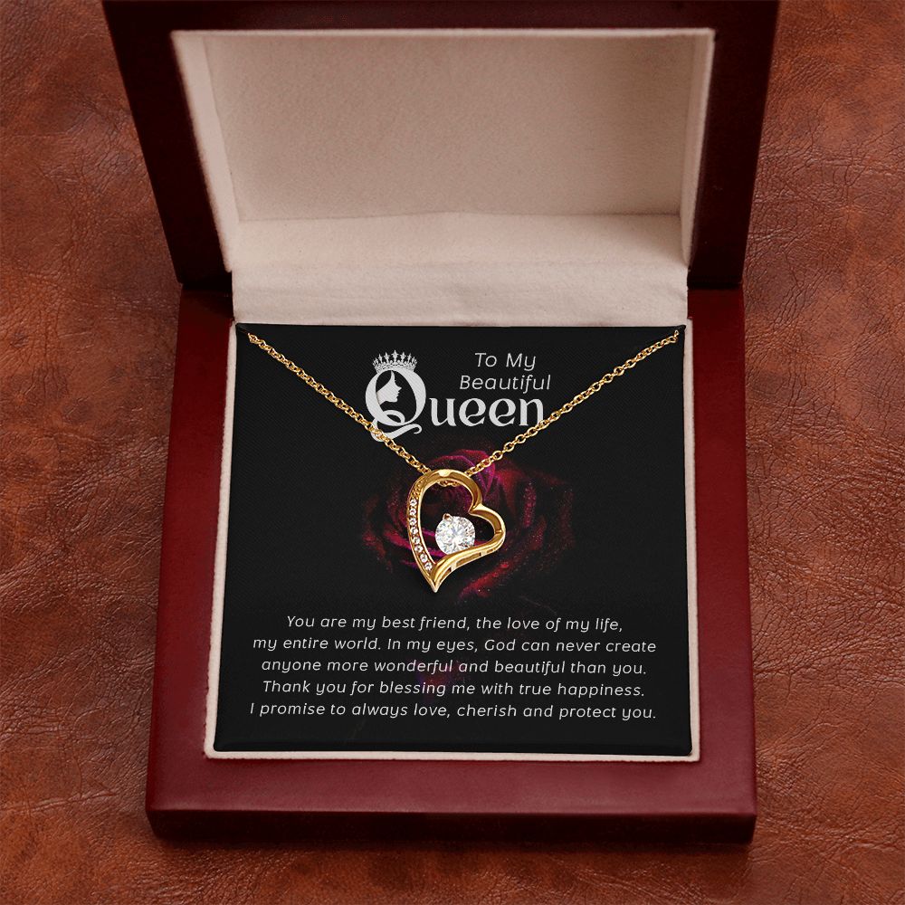 To My Beautiful Queen You Are My Best Friend Forever Necklace w Message Card-Express Your Love Gifts