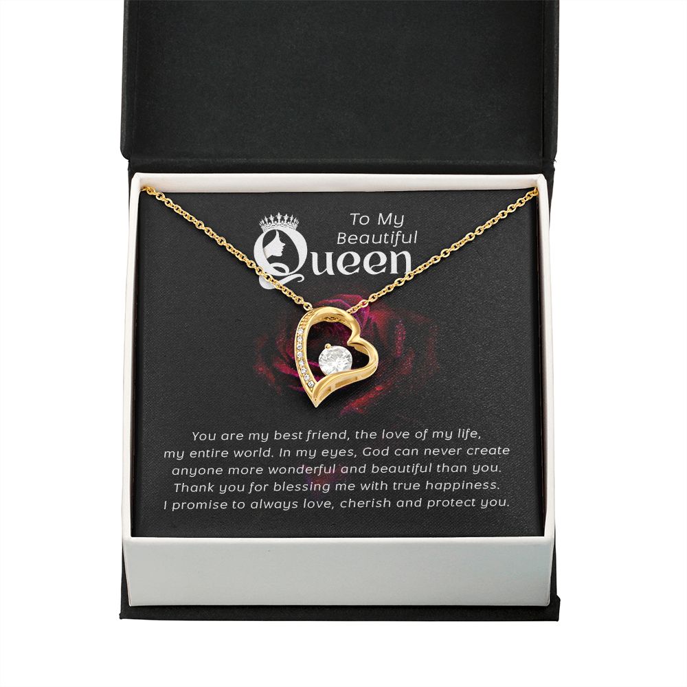 To My Beautiful Queen You Are My Best Friend Forever Necklace w Message Card-Express Your Love Gifts
