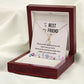 To My Best Friend Thank you Alluring Ribbon Necklace Message Card-Express Your Love Gifts