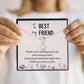 To My Best Friend Thank you Alluring Ribbon Necklace Message Card-Express Your Love Gifts