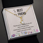 To My Best Friend Thank you Alluring Ribbon Necklace Message Card-Express Your Love Gifts