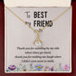 To My Best Friend Thank you Alluring Ribbon Necklace Message Card-Express Your Love Gifts