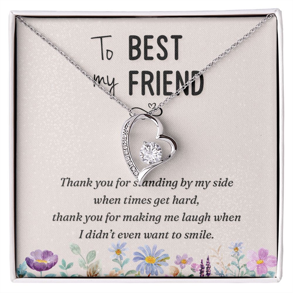 To My Best Friend Thank you Forever Necklace w Message Card-Express Your Love Gifts