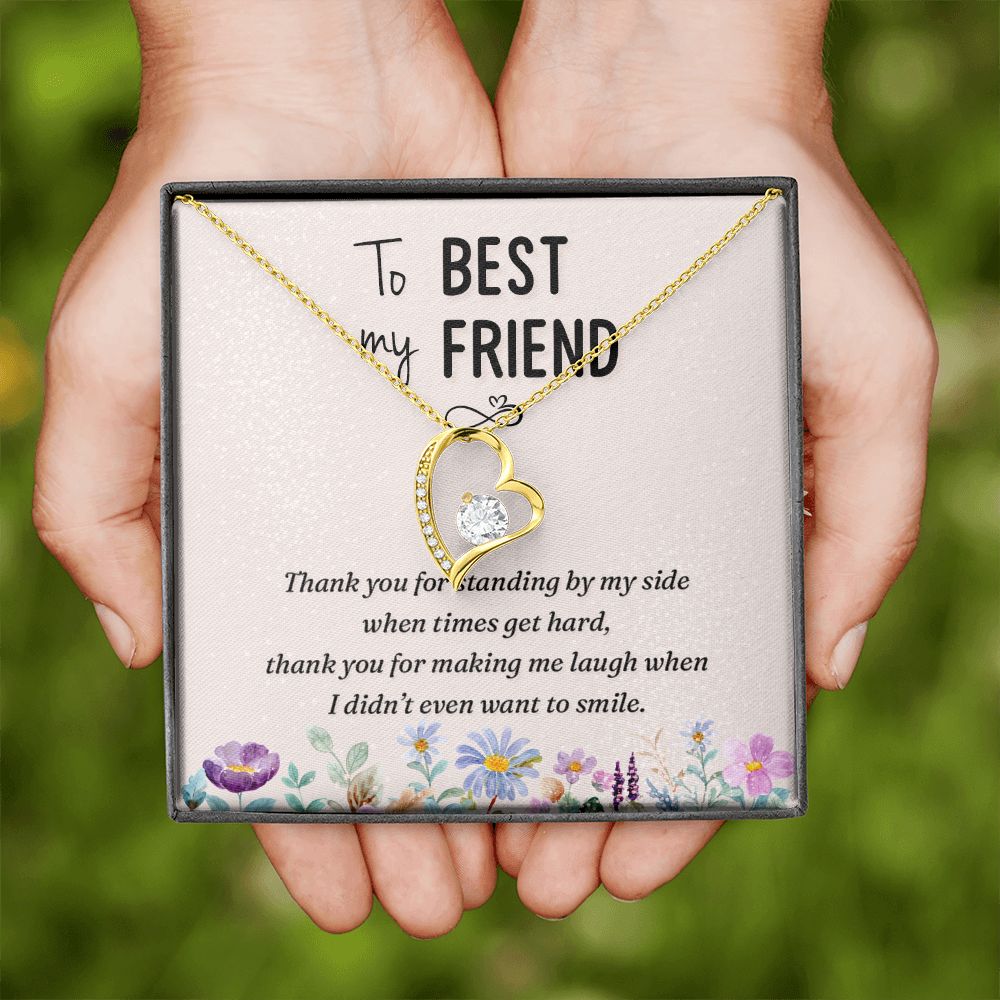 To My Best Friend Thank you Forever Necklace w Message Card-Express Your Love Gifts
