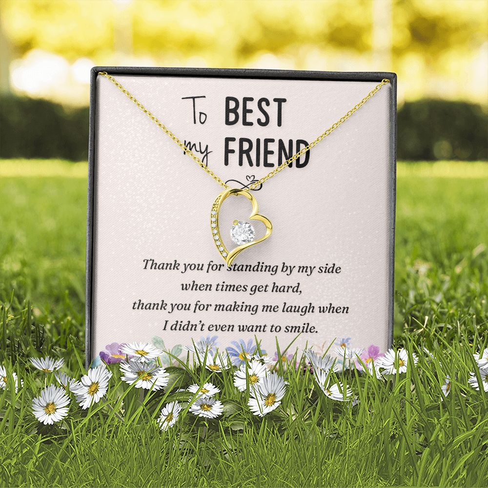 To My Best Friend Thank you Forever Necklace w Message Card-Express Your Love Gifts