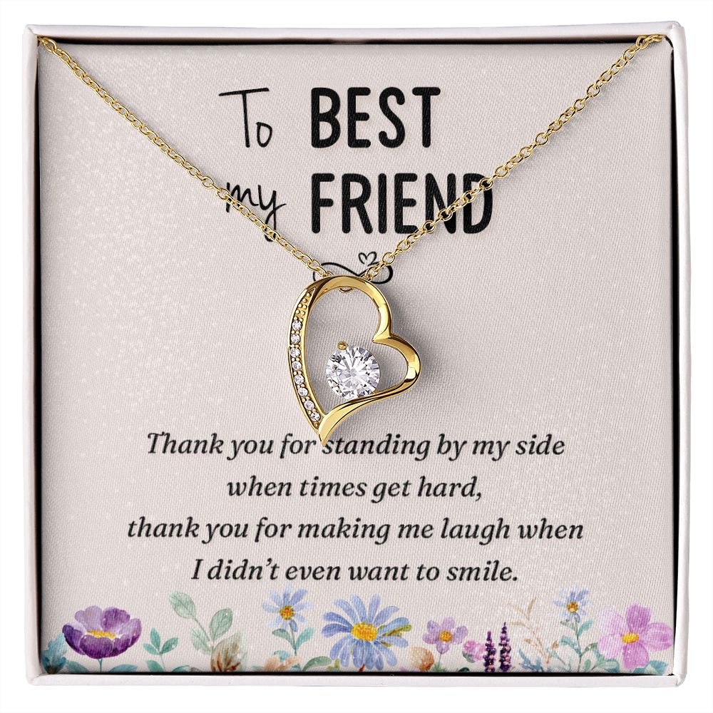 To My Best Friend Thank you Forever Necklace w Message Card-Express Your Love Gifts