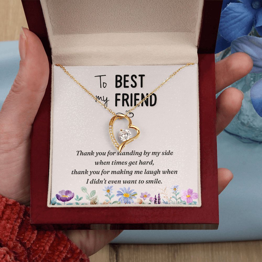 To My Best Friend Thank you Forever Necklace w Message Card-Express Your Love Gifts
