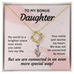 To My Bonus Daughter My World is a Brighter Place Infinity Knot Necklace Message Card-Express Your Love Gifts