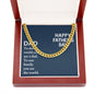 To My Dad You Are The World Father's Day Message Cuban Chain-Express Your Love Gifts