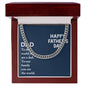 To My Dad You Are The World Father's Day Message Cuban Chain-Express Your Love Gifts