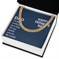 To My Dad You Are The World Father's Day Message Cuban Chain-Express Your Love Gifts