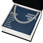 To My Dad You Are The World Father's Day Message Cuban Chain-Express Your Love Gifts