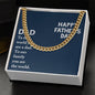 To My Dad You Are The World Father's Day Message Cuban Chain-Express Your Love Gifts