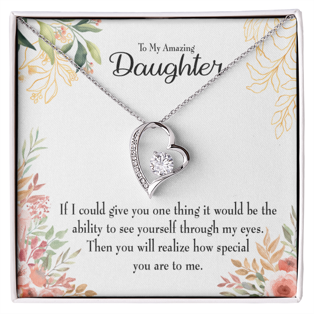 To My Daughter Ability to See Yourself Forever Necklace w Message Card-Express Your Love Gifts