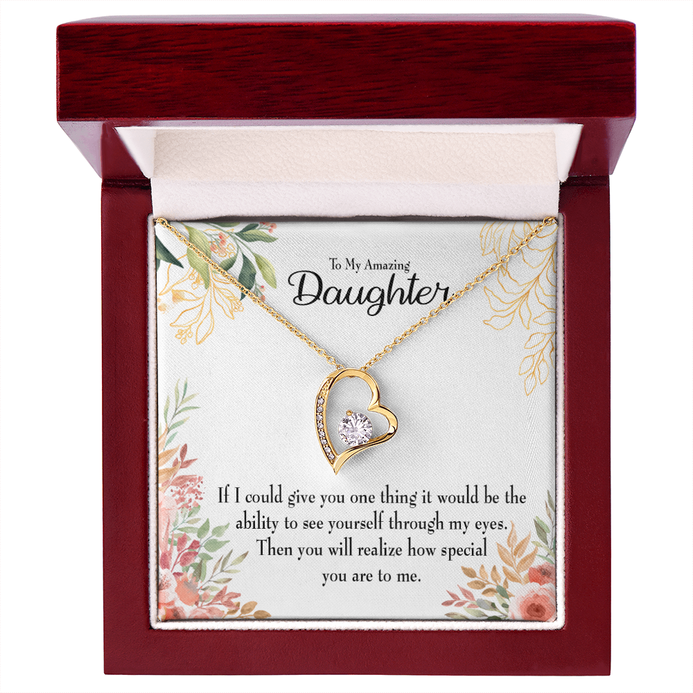 To My Daughter Ability to See Yourself Forever Necklace w Message Card-Express Your Love Gifts