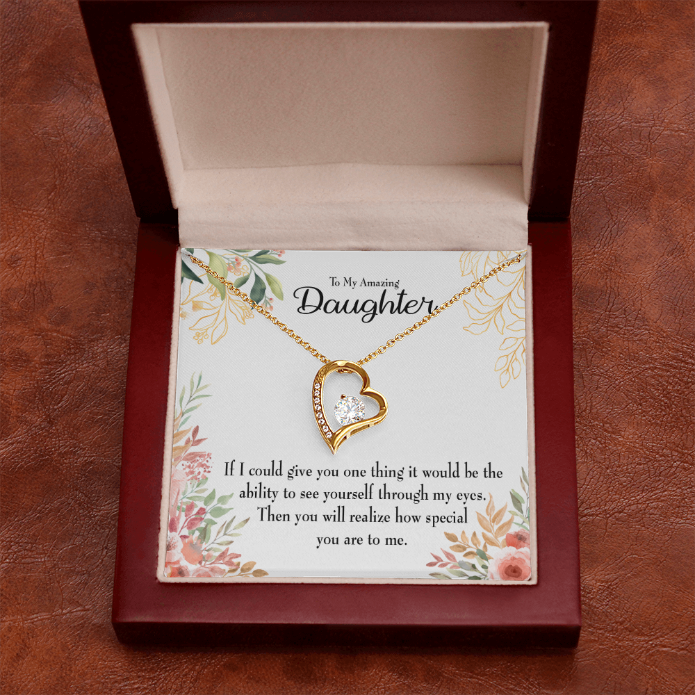 To My Daughter Ability to See Yourself Forever Necklace w Message Card-Express Your Love Gifts