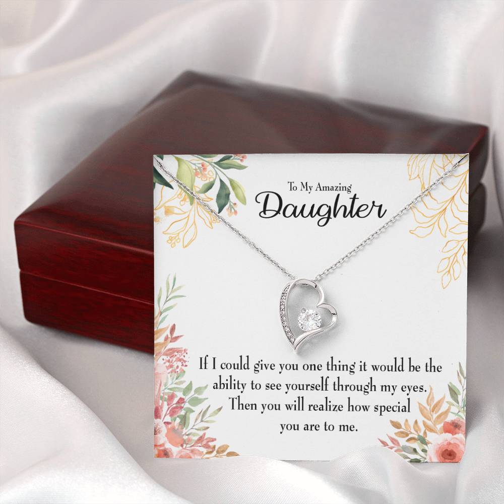 To My Daughter Ability to See Yourself Forever Necklace w Message Card-Express Your Love Gifts
