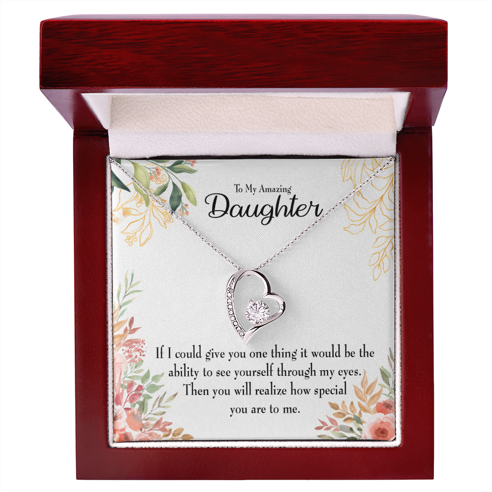 To My Daughter Ability to See Yourself Forever Necklace w Message Card-Express Your Love Gifts
