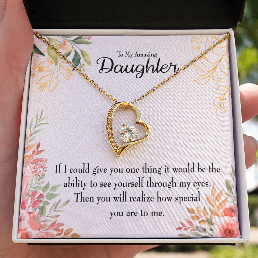To My Daughter Ability to See Yourself Forever Necklace w Message Card-Express Your Love Gifts