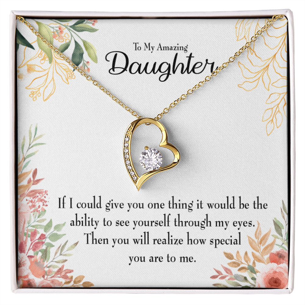 To My Daughter Ability to See Yourself Forever Necklace w Message Card-Express Your Love Gifts
