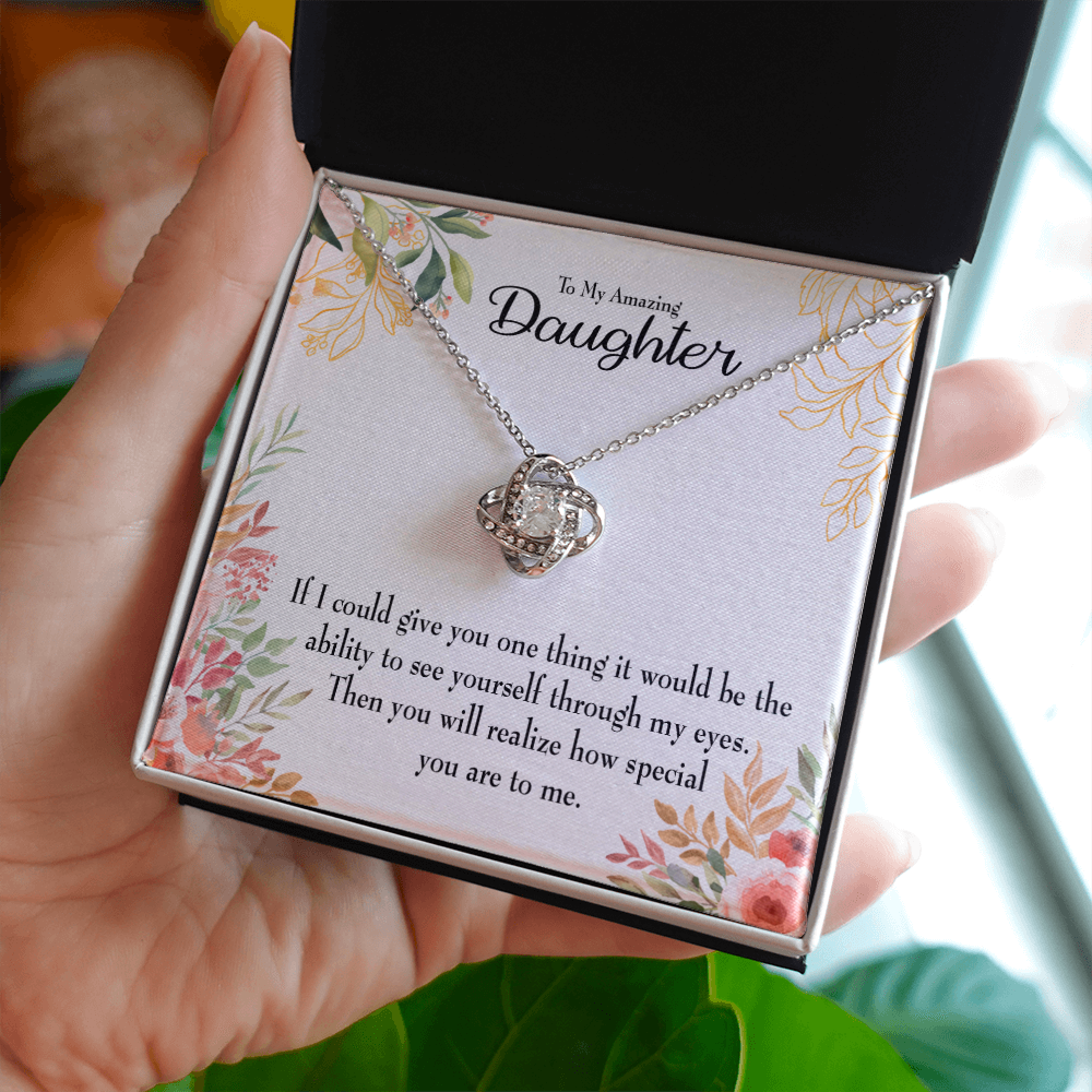 To My Daughter Ability to See Infinity Knot Necklace Message Card-Express Your Love Gifts
