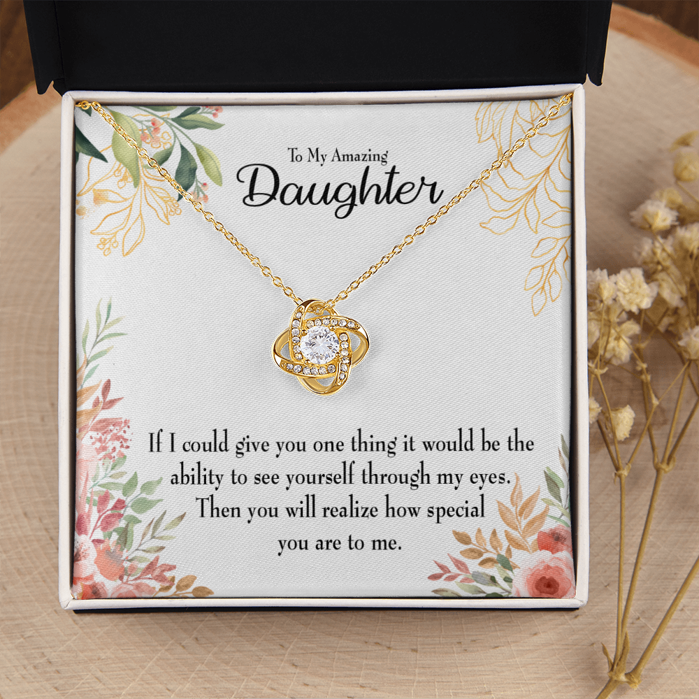 To My Daughter Ability to See Infinity Knot Necklace Message Card-Express Your Love Gifts