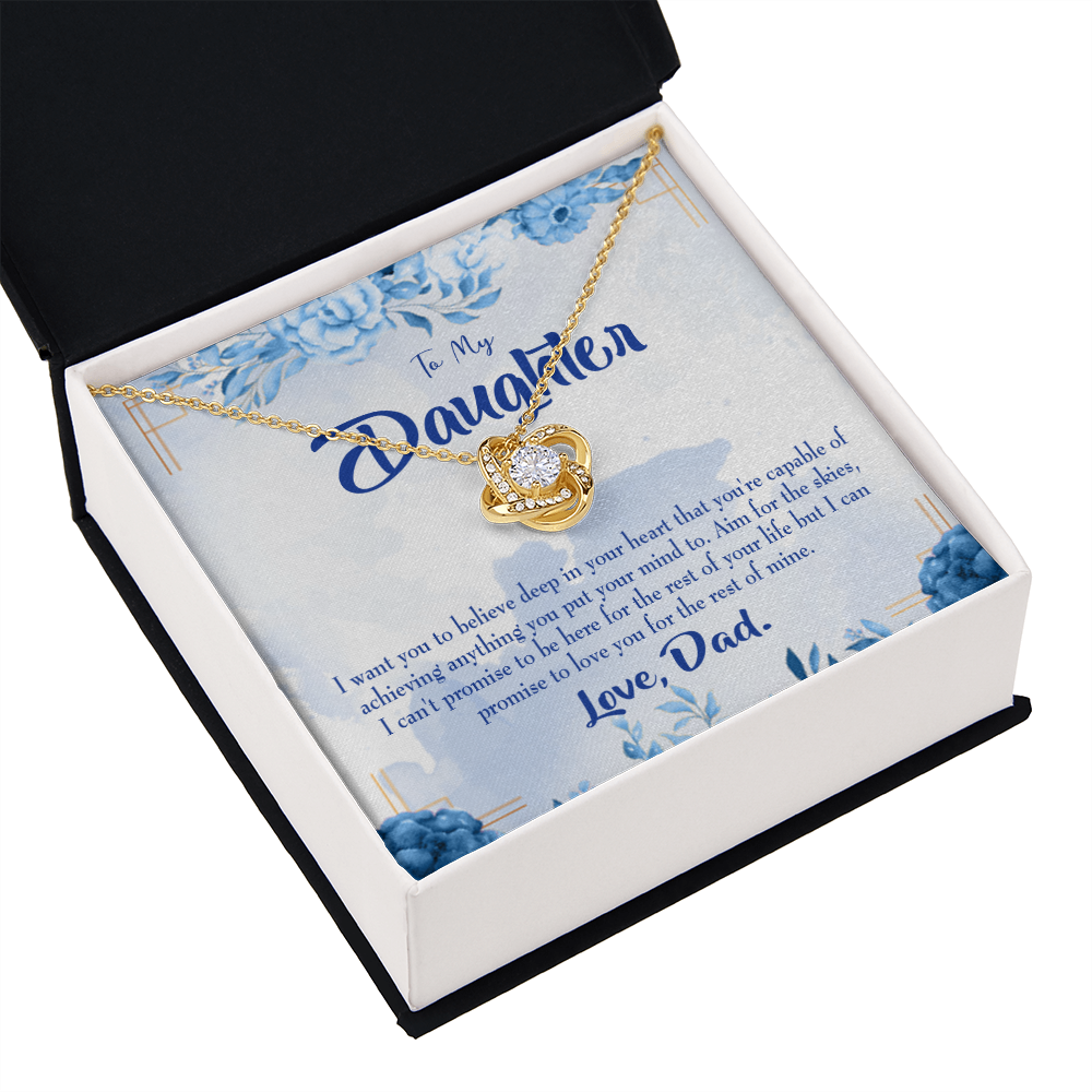 To My Daughter Aim For the Skies From Dad Infinity Knot Necklace Message Card-Express Your Love Gifts
