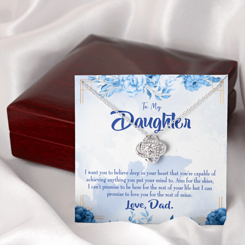 To My Daughter Aim For the Skies From Dad Infinity Knot Necklace Message Card-Express Your Love Gifts