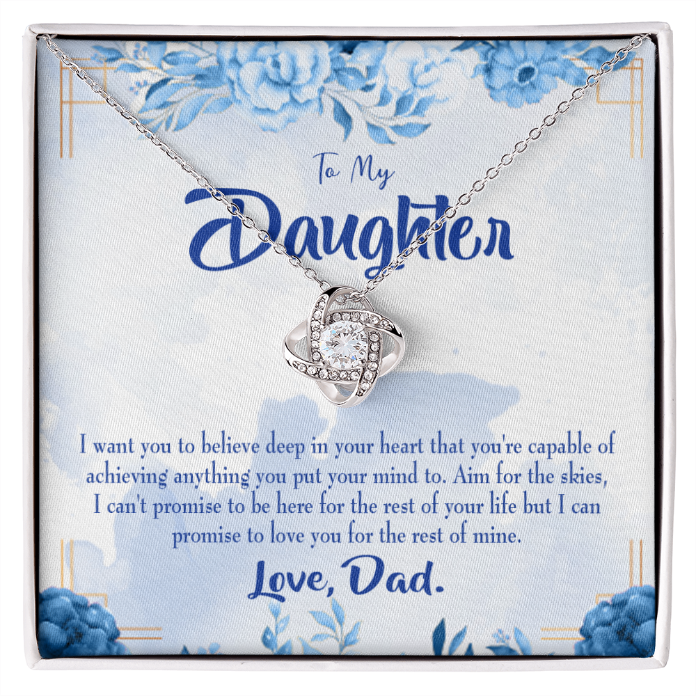 To My Daughter Aim For the Skies From Dad Infinity Knot Necklace Message Card-Express Your Love Gifts