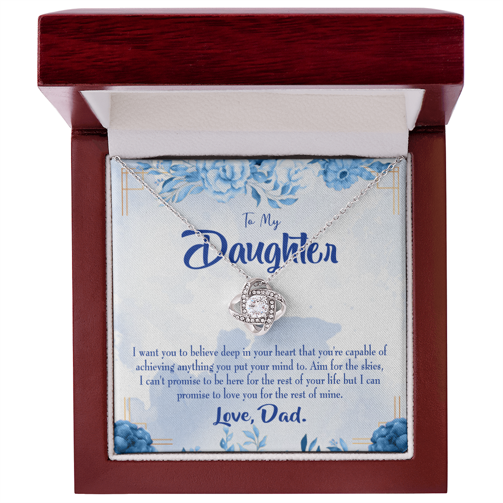 To My Daughter Aim For the Skies From Dad Infinity Knot Necklace Message Card-Express Your Love Gifts