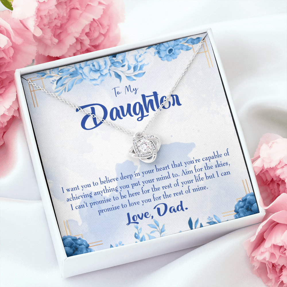 To My Daughter Aim For the Skies From Dad Infinity Knot Necklace Message Card-Express Your Love Gifts