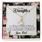 To My Daughter Always Be Dad's Little Girl Alluring Ribbon Necklace Message Card-Express Your Love Gifts
