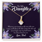 To My Daughter Always be Safe From Dad Alluring Ribbon Necklace Message Card-Express Your Love Gifts