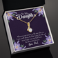 To My Daughter Always be Safe From Dad Alluring Ribbon Necklace Message Card-Express Your Love Gifts