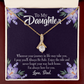 To My Daughter Always be Safe From Dad Alluring Ribbon Necklace Message Card-Express Your Love Gifts