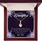 To My Daughter Always be Safe From Dad Alluring Ribbon Necklace Message Card-Express Your Love Gifts