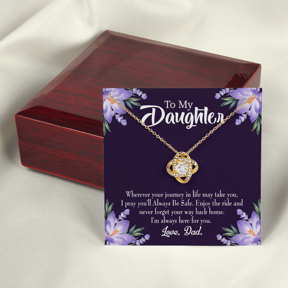 To My Daughter Always be Safe From Dad Infinity Knot Necklace Message Card-Express Your Love Gifts