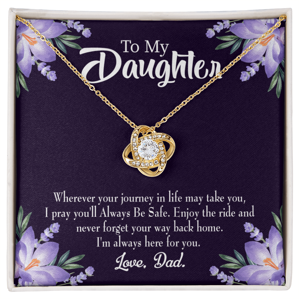 To My Daughter Always be Safe From Dad Infinity Knot Necklace Message Card-Express Your Love Gifts