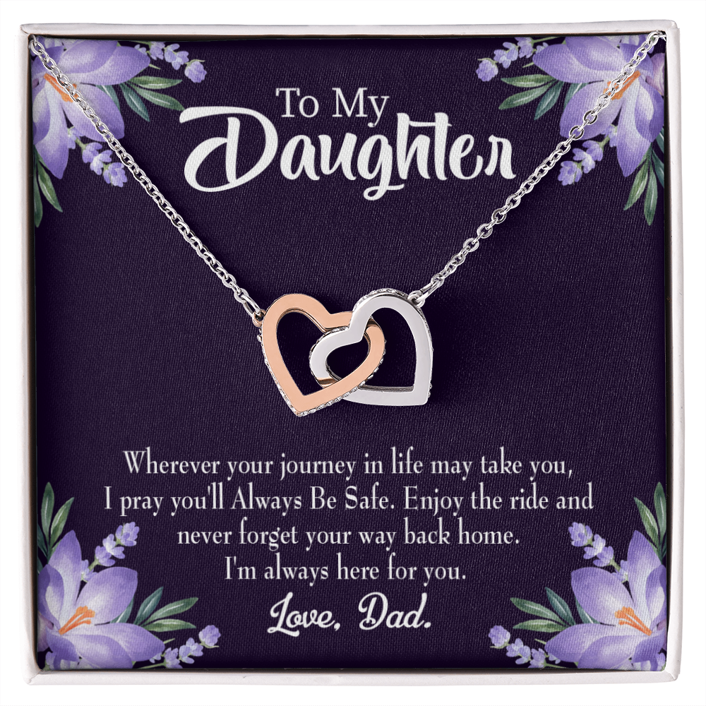 To My Daughter Always be Safe From Dad Inseparable Necklace-Express Your Love Gifts