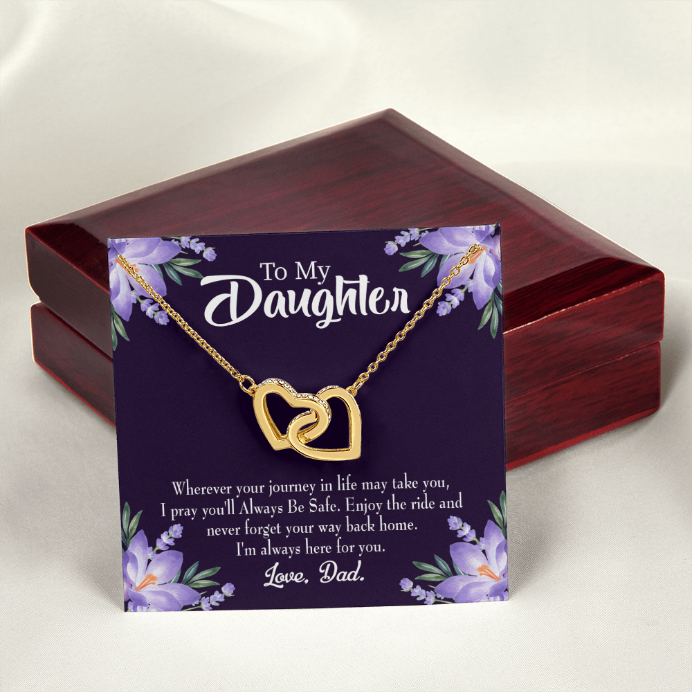 To My Daughter Always be Safe From Dad Inseparable Necklace-Express Your Love Gifts