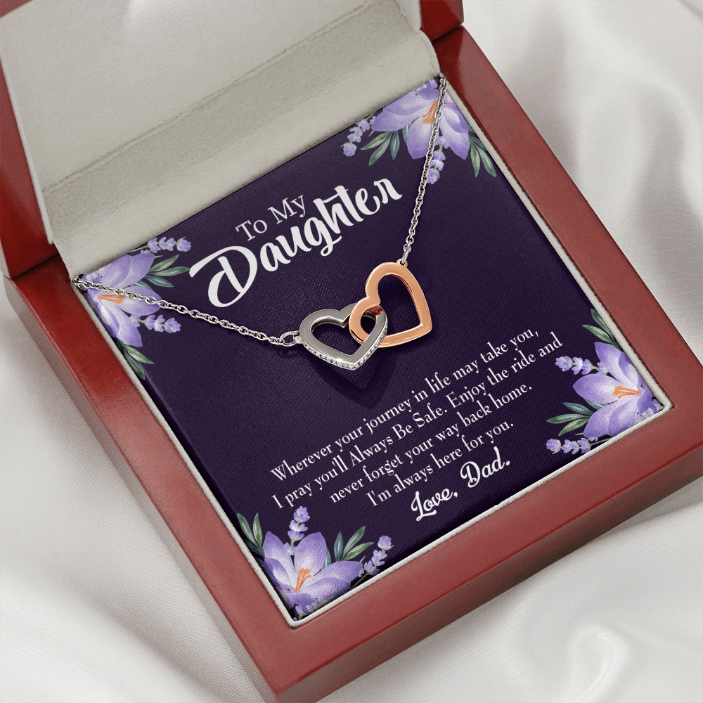 To My Daughter Always be Safe From Dad Inseparable Necklace-Express Your Love Gifts