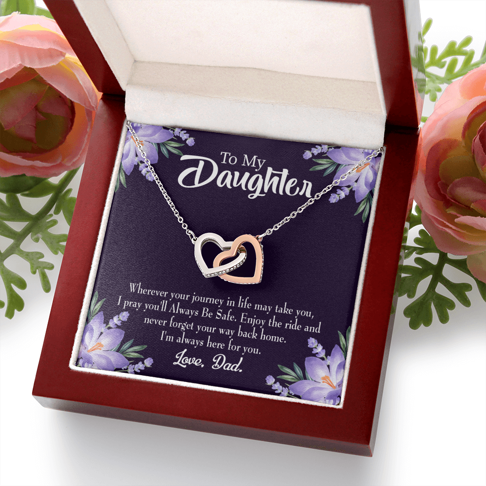 To My Daughter Always be Safe From Dad Inseparable Necklace-Express Your Love Gifts