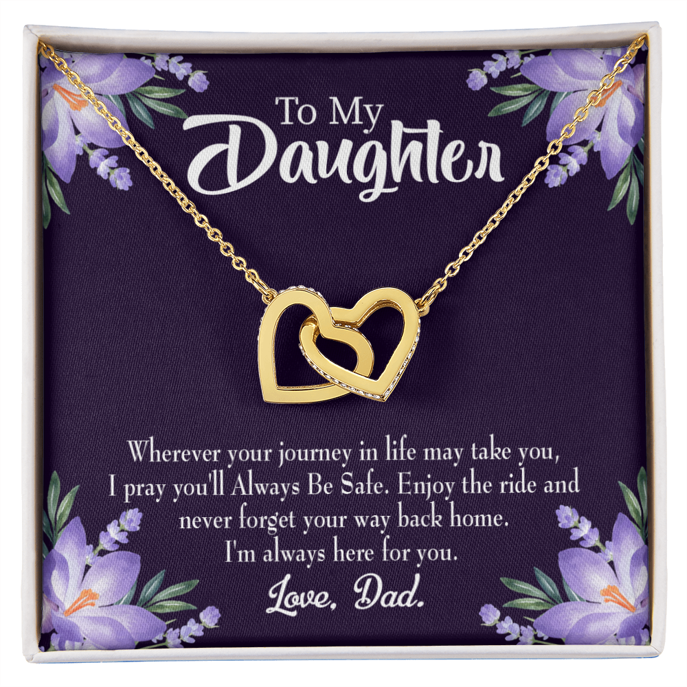 To My Daughter Always be Safe From Dad Inseparable Necklace-Express Your Love Gifts