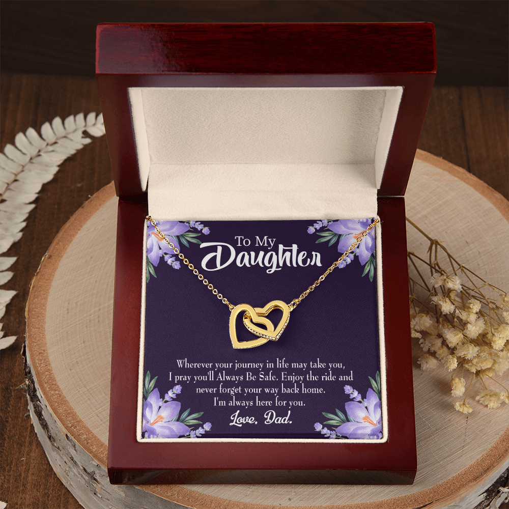 To My Daughter Always be Safe From Dad Inseparable Necklace-Express Your Love Gifts