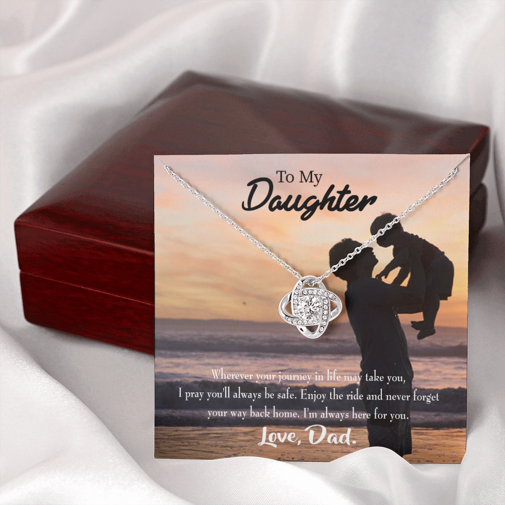 To My Daughter Always Here For You From Dad Infinity Knot Necklace Message Card-Express Your Love Gifts