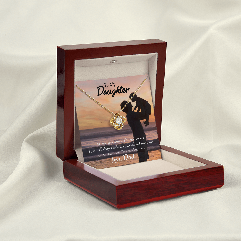 To My Daughter Always Here For You From Dad Infinity Knot Necklace Message Card-Express Your Love Gifts