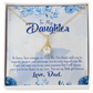 To My Daughter Always in Dad's Heart Alluring Ribbon Necklace Message Card-Express Your Love Gifts