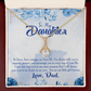 To My Daughter Always in Dad's Heart Alluring Ribbon Necklace Message Card-Express Your Love Gifts