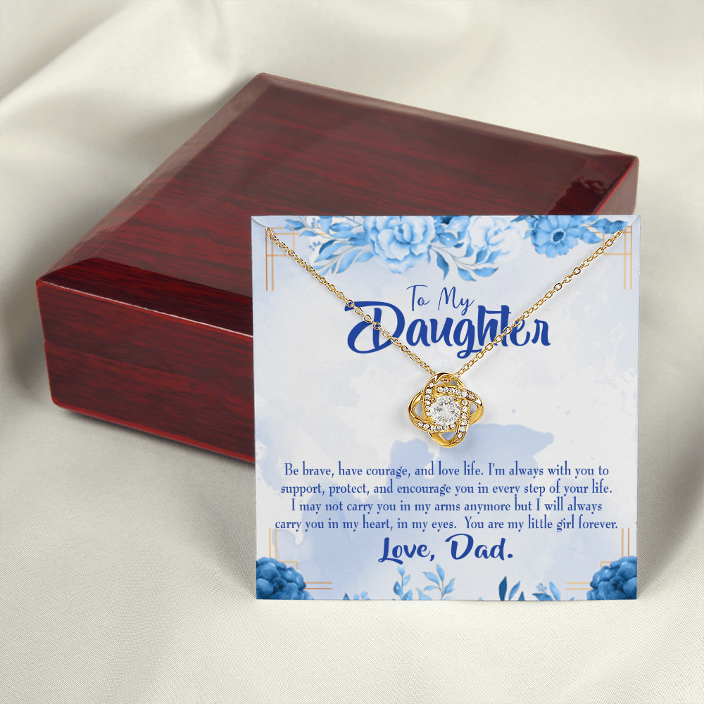 To My Daughter Always in Dad's Heart Infinity Knot Necklace Message Card-Express Your Love Gifts